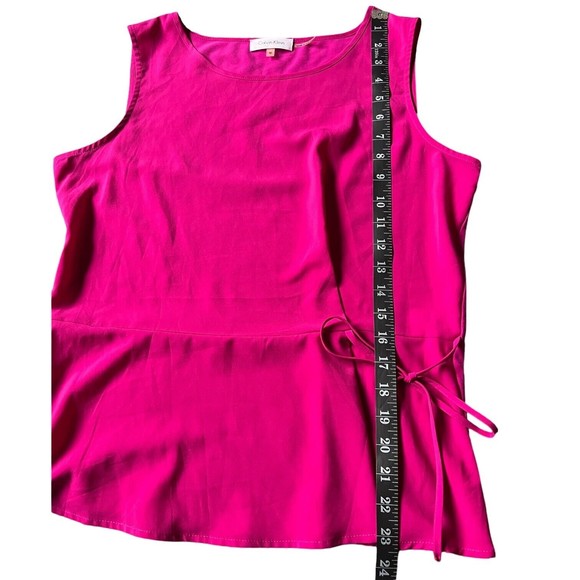 Calvin Klein Women's Sleeveless Blouse Side Tie Chiffon Tank Top w Bow Medium M - Picture 10 of 13
